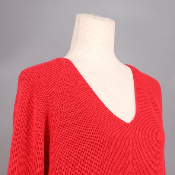 ATHLETA Hanover Refined V-Neck Sweater Merino Wool Blend Amaryllis Pink Size S - Picture 4 of 8